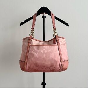 Vintage Y2K Coach Alexandra Light Pink Ombré Signature Sufflette Shoulder Bag